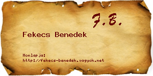 Fekecs Benedek névjegykártya